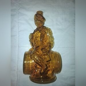 Vintage Amber Glass Decanter  - Home Art Decor